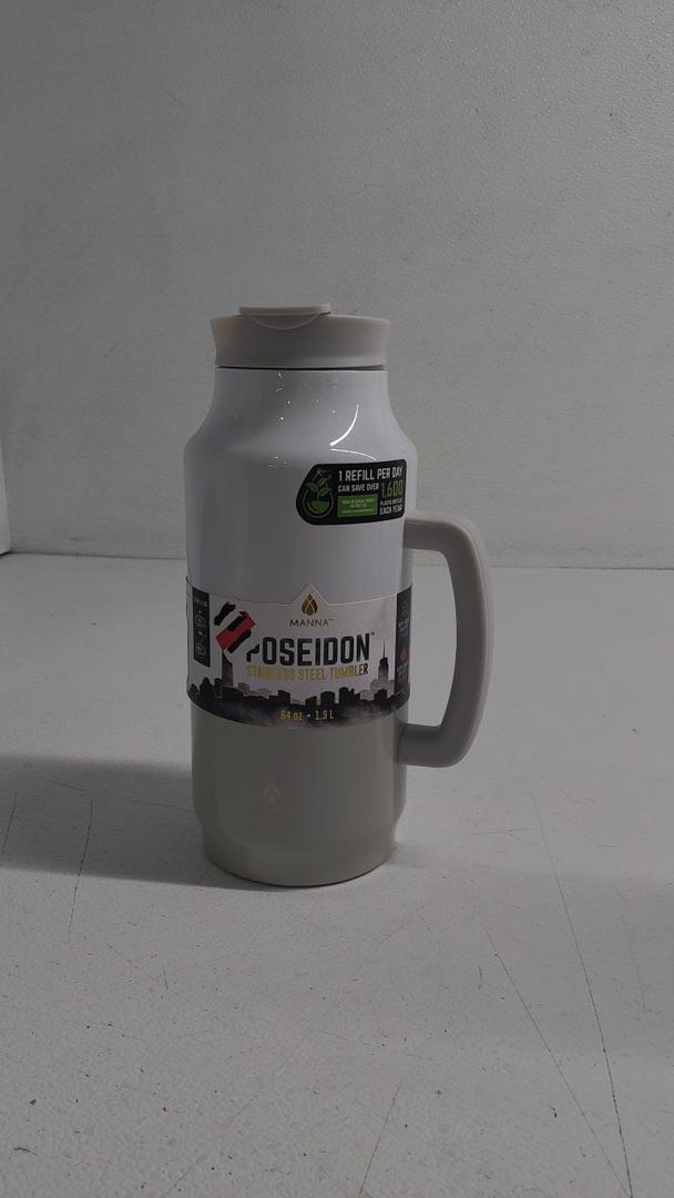 MANNA Poseidon Stainless Steel Timber 64Oz White & Grey