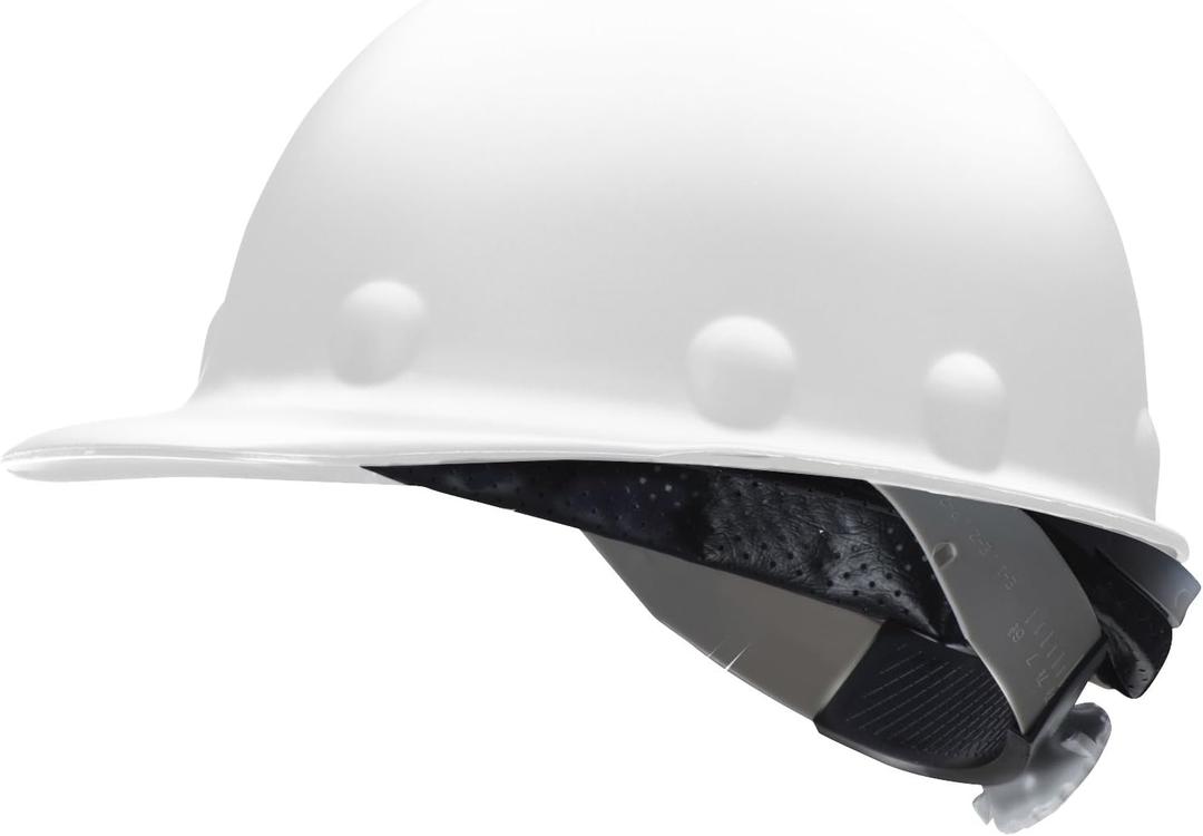 Fibre-Metal by Honeywell P2HNSW01A000 Super Eight Swing High Heat Fiber Glass Cap Style Hard Hat, White, Medium
