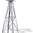 Outvita 8FT Gray Metal Ornamental Windmill Weather Vane