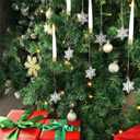 gisgfim 12 Pack Christmas Tree Candles with Remote & Hooks LED Flickering Flameless Candles with Timer Hanging Crystals Ornaments for Home Party Gifts Wedding Chandelier Decors-Acrylic Snowflake Hook