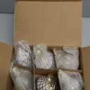 6 Pcs 2.36" Christmas Mercury Glass Ornament for Tree Vintage Finial Glass Christmas Decorations Set Retro Stone Gold Finish Hanging Ornament Kit for Xmas Indoor Farmhouse Tree Decor