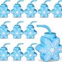 Sliner 12 Pcs Christmas Party Plastic Cups 10 oz Xmas Snowflake Cups Gift Reusable Snowflake Christmas Cup with Lids Straws for Winter Xmas Birthday Party Gifts Supplies