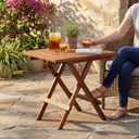 Bare Decor Ravinia Folding Teak Small Table, Oiled Finish Brown 

19.5" L x 19.5" W x 19.75" H