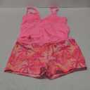 ROSEWE Womens Tankini Bathing Suits, Two-Piece Smocked Swim Dress, Print Swimsuits with Board Shorts (X-Large, Coral)