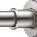 BRIOFOX Industrial Shower Curtain Rod - Rustproof Non-Slip Long Tension Shower Rod 54-90 Inch 304 Stainless Steel Tension Curtain Rod, Brushed Nickel