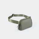 Unisex Mini  , Adjustable Strap Nylon Cross Body Sling Bag for Workout, Running, Traveling, Hiking. (Two Way Plastic Zipper, Grey Sage)