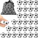 30 Pack Mini Foam Soccer Balls Sports Stress Balls Soccer Party Favors Footballs 1.2 Inch Anxiety Relief Sports Ball for Kids Adults with Drawstring Mesh Bag