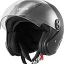 VEVOR Motorcycle Helmet, 3/ 4 Open Face, Adult Motocross Dirt Bike Helmet with Clear Visor, Comfortable Motorbike Racing Street with Detachable Liner for Men & Women, DOT Approved, (Matte Black, L)