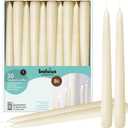 BOLSIUS Long Household Ivory Taper Candles - 10-inch Unscented Premium Quality Wax - 8 Hour Long Burning Dripless Candles Bulk Pack of 30 for Home Decor, Wedding, Parties and Special Occasions, ne k