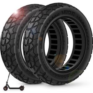 BANGTING 2PCS Upgrade 50/75-6.1 Scooter Off-road Solid Tires, 8.5x2 inches Tires Tubeless for Gotrax GXL V2/XR/APEX, 8 1/2 x2 Tire Replacement for Hiboy S2, Xiaomi 3 Lite/3/Pro 2/1s/M365 (Black, Off-Road (NO Tools))