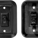 RV Designer S652, Wall Plate Switch, Single, Black, 3.53" x 2.39", On/Off - SPST