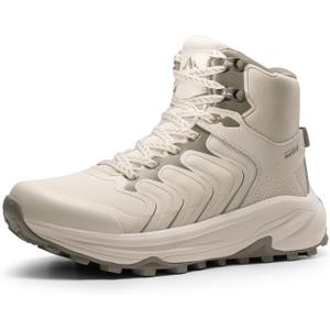 NORTIV 8 Women's Hiking Boots Waterproof with Arch Support Sneakers Walking Outdoor Comfortable Lightweight Boot Echo Mid (10, Khaki)