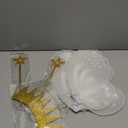 Sratte 6 Pcs Halloween Girls Fairy Costume Set, Fairy Wings Dress Up Wings Star Wand and Gold Crowns, Halloween Costume Dress Up Accessories 13 Inches Gold Wand Party Crowns Birthday Decorations