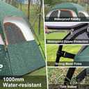 CAMPROS CP Tent-6-Person-Camping-Tents, Waterproof Windproof Family Tent with Top Rainfly, 4 Large Mesh Windows, Double Layer, Easy Set Up, Portable with Carry Bag (6 Person, Dark Green-6)