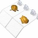 Turtle Basking Platform Large, Heavy Duty Metal turtle Platform for Aquarium, Turtle Tank Accessories, Rustproof Material with Strong Suction Cups, White 11"x11"x1.7"