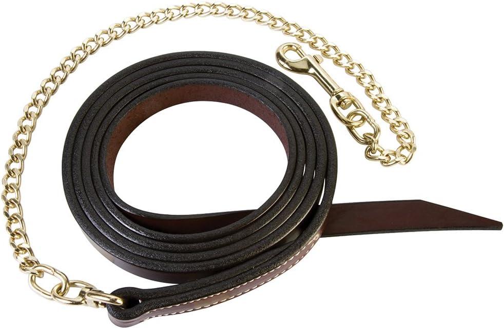 Weaver Leather Single-Ply Horse Lead Features Brass Plated Chain (1" x 6' w/24" Cha", Mahogany) Weaver Leather Single-Ply Horse Lead Features Brass Plated Chain (1" x 6' w/24" Cha", Mahogany)