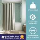 Zenna Home Rustproof Curved Shower Curtain Rod, No Drill Tension or Permanent Mount Adjustable Curved Shower Rod for Bathroom, Easy Install, Rounded for Extra Room, 50 to 72 Inches, Gold