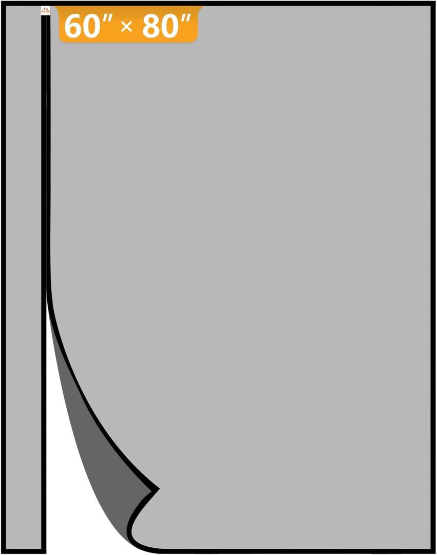 Yotache Left Right Side Universal Opening Magnetic Screen Door Fits Door Size 60 x 80, Reinforced Sewing Net Curtain for Balcony, French, Sliding Glass Door, Actual Screen Size 62" x 81" (Black)