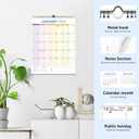 4 x 2026 Wall Calendar  18-Month Planner from January 2026 to June 2027, Stylish Monthly Planner for Home & Office Use (11"W x 14"H)