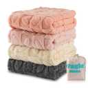 Cozy and Fluffy Crib Blankets for Girls, Toddler Receiving Blankets Light Pink Sakura, Pink, White, Grey