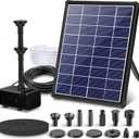 Biling 5.5W Solar Fountain Pump for Bird Bath, DIY Solar Water Pump with Double-Layer Nozzles & Dry-Run Protection 5 FT Tubing for Birdbath, Garden Ponds, Water Features