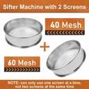 Sidasu Automatic Vibrating Sieve Shaker 40 Mesh + 60 Mesh Flour Sifter, Electric 110V 55W Sifter Machine for Flours, Herbal Powder