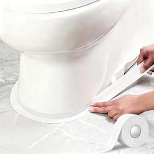 2 Rolls White Caulk Tape Waterproof Self Adhesive, Premium tub caulking strip with Sealing Tool, Easy to Install Peel and Stick Caulking Tape for Bathtub, Toilet, Kitchen, Stoves, Sink (1.5" x 10.5Ft)