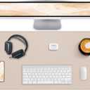 Leather Desk Pad Protector,Office Desk Mat,Large Mouse Pad, Non-Slip PU Leather Desk Blotter,Desk Pad,Waterproof Desk Writing Pad for Office and Home (Beige,31.5" x 15.7") (32" x 16")