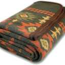 ACUSHLA Merino Wool Blanket - Warm Thick Washable Large Bed Couch Outdoor Camping Sleeping Throw Blanket All Seasons, Myers Green 79x63