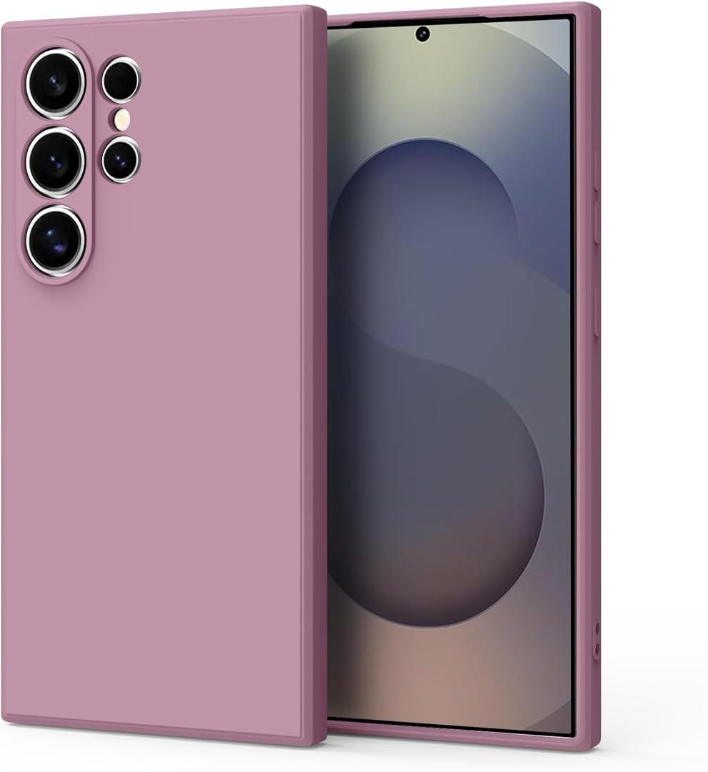 Vanjua Case for Samsung Galaxy S25 Ultra (Only), Stylish Liquid Silicone Slim Full-Body Protective Cover Compatible with Samsung Galaxy S25 Ultra 5G Phone Case (Rose Purple)