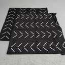 Set of 2 Black Pillow Covers 18 x 18 inches Boho Aztec Polyester Blend Square Decorative Throw Pillow Covers for Sofa Couch Bed Decor