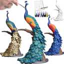 DecorSmart Figurine Arts and Craft Kits for Adults, 3D DIY Kits Hobbies for Adults Women Paint by Numbers Kit for Gifts for Artist (Peacock)