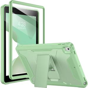 Soke Case for iPad 6th/5th Generation 9.7 Inch 2018/2017,with Built-in Screen Protector and Kickstand, Rugged Full-Body Heavy Duty Protective Cover for Apple iPad Air 2 /Pro 9.7 - Matcha Green