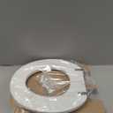 Mayfair Padded Toilet Seat with Chrome Hinges, Soft Vinyl over Wood Core Seat, Made in USA, Round, White