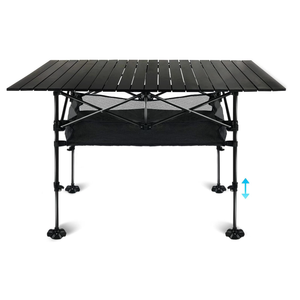 Adjustable Aluminum Camping Table 47" L * 22" W
with Large Storage Organizer and Carrying Bags and Upgrade Big Foot , Outdoor, Collapsible, for Picnic Foldable