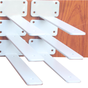 6 Pack  14 inch White Hidden L Shelf Bracket (1/5 Inch Thicked) Iron Floating Shelf Brackets Rustic Industrial Metal Brackets for Shelf Support