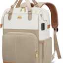 MATEIN Anti Theft Backpack for Women, 15.6 Inch Commute Work Backpack with Theftproof Zippers & RFID Pocket, Water Resistant Fashion Teacher Bag with USB Charging Port for Travel, Beige Khaki