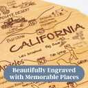 Totally Bamboo Destination California State Shaped Cutting Board, Charcuterie and Cheese Serving Board  California Gift for Home Dcor or Everyday Kitchen Use