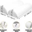 2PCS Knee Pillow for Sleeping, Half Moon Bolster Pillow for Neck, Legs, Ankle Foot & Knee Support, High Density Foam for Leg Elevation (19.6''x6.7''x3.5'', 19.6''x7.8''x4.3'')