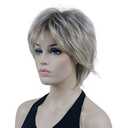 Lydell Short Layered Shaggy Wavy Full Synthetic Wigs (R10-26 Blonde Mixed Dark Root)