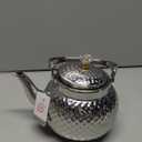 Hammered Tea Kettle, Stainless Steel Tea/Coffee Pot Loose Leaf Teapot for Tea, Milk, Coffee, 1.2L Teapot with Strainer Stovetop Tea Kettle, Outdoor Travel Supplies, Gift For Tea (Silver)