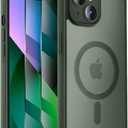 Designed for iPhone 13 Case, Compatible with MagSafe, with Privacy Screen Protectors X2, [Camera Protection] [15FT Military Drop Protection] Shockproof Phone Case, 6.1", Alpine Green