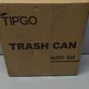 TIPGO Slim Bathroom Trash Can with Lid Soft Close, 6 Liter / 1.6 Gallon Stainless Steel Garbage with Removable Inner Bucket, Small Trash Bins for Bedroom, Office (Cream)