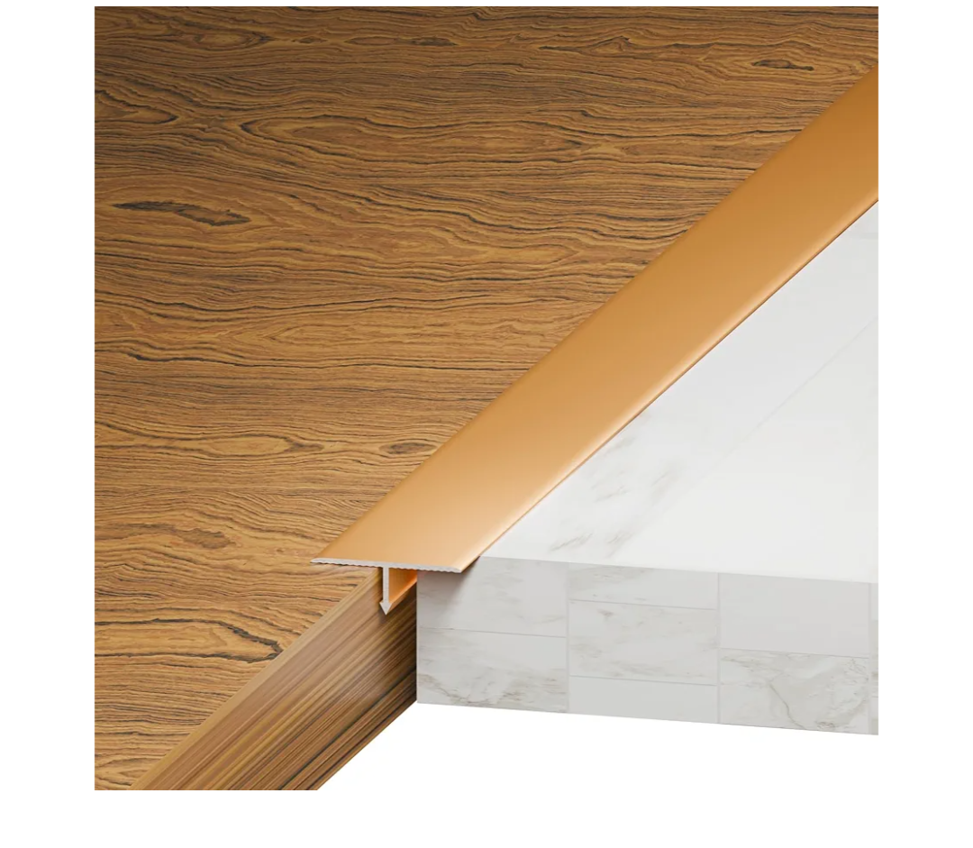 3Pcs Aluminum T-Molding, Floor Transition Strips, Floor Divider Trim, Threshold Strip, for Bridging Gaps Between Floors, or Between Wood Floors and Tiles (Gold 3pcs 35.4"x0.8")