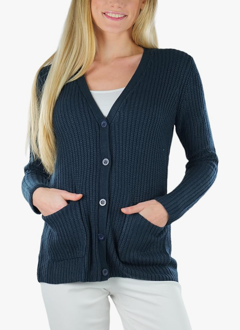 Women's Warm Heavy Knit Long Sleeve Cardigans, Size S