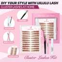 Brown Lash Clusters Kit Natural Lashes Extensions Wispy Eyelash Cluster 160pcs D Curl Left&Right with Bond & Seal, Glue Remover, Tweezers(U16 Lash Kits)