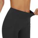 AFITNE Womens High Waist Mesh Yoga Leggings with Side Pockets, Tummy Control Workout Squat-Proof Yoga Pants (Black)