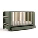 Graco Read-with-Me 4-in-1 Convertible Crib with Drawer, Olive and Driftwood