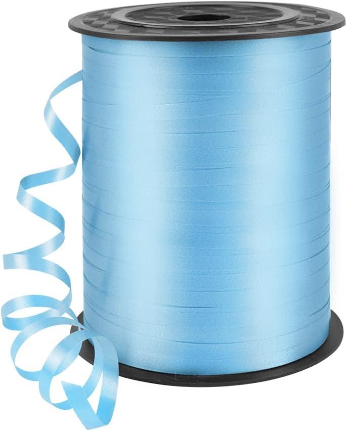 500 Yards 3/16" Curling Ribbon Light Blue, Balloon String Curly Ribbon 1 Roll for Gift Wrapping, Birthday Wedding Party Festival Decoration, Baby Shower, Art Crafts, Florist Flowers