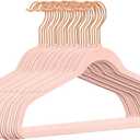 TIMMY Velvet Hangers - Suit (50-Pack) Ultra Thin Coat Hangers with Heavy Duty Construction, Holds up to 10 Lbs - Blush Pink/Rosegold Finishes (17.7inch-50pack)